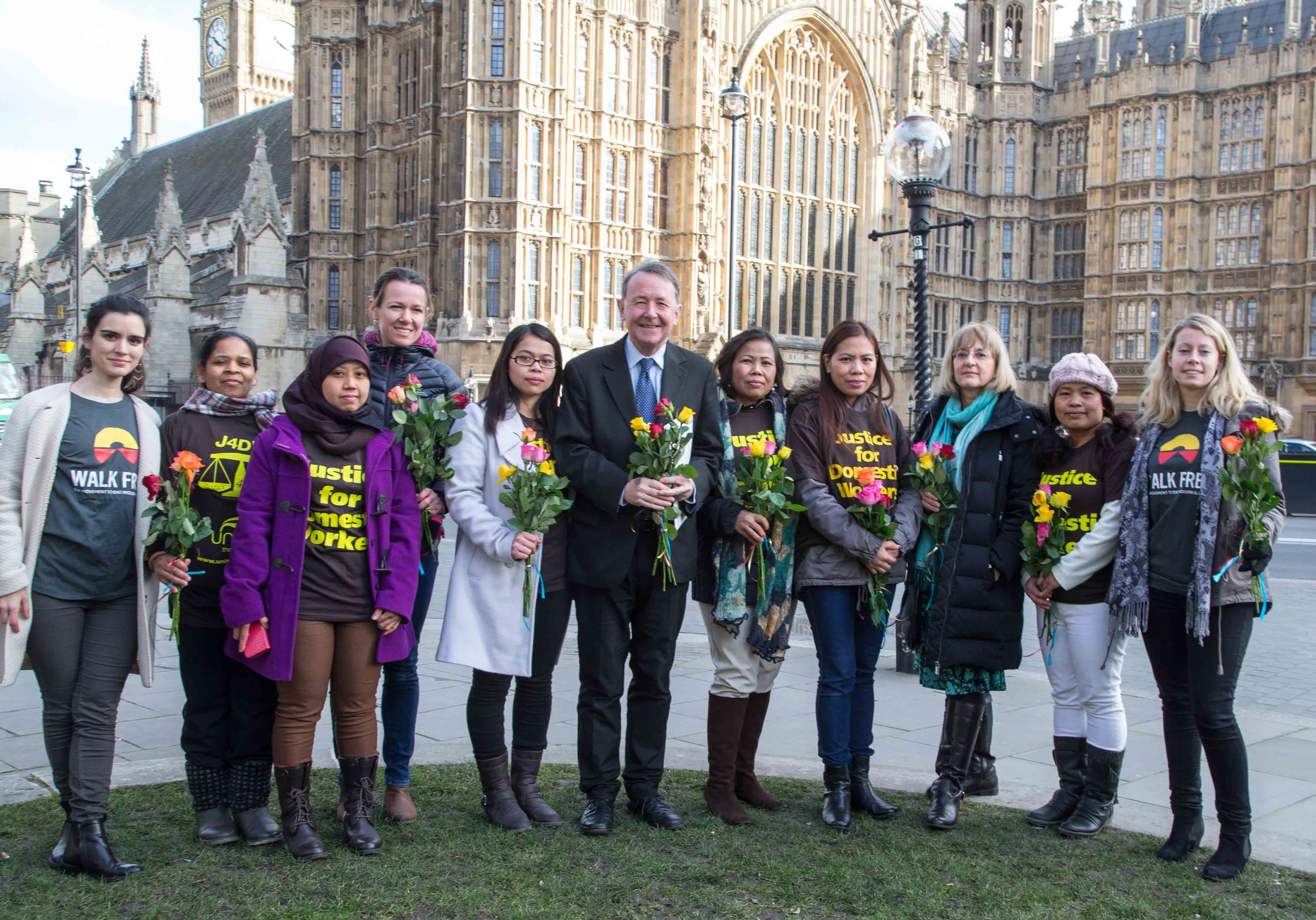March 4th 2015 - David Alton with a group of domestic migrant - campaigning for changes in the law. 