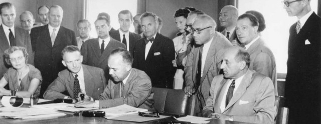 The 1951 Convention relating to the Status of Refugees, being signed here, is the key legal document in defining who is a refugee, their rights and the legal obligations of states: high ideals but rhetoric must match reality and words must be matched by deeds.
