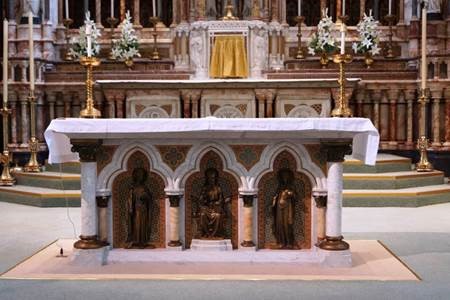 The Parisian altar of King St.Louis and his mother St.Blanche, at Stonyhurst's church of St.Peter.