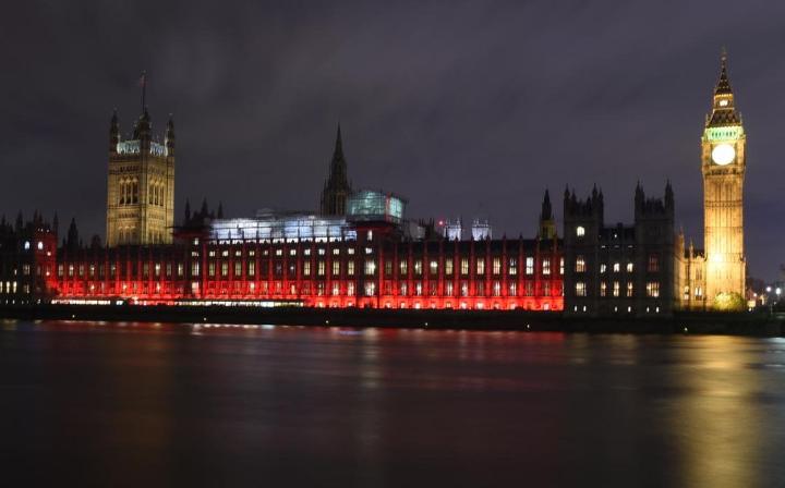 houses of parliament on red wednesday